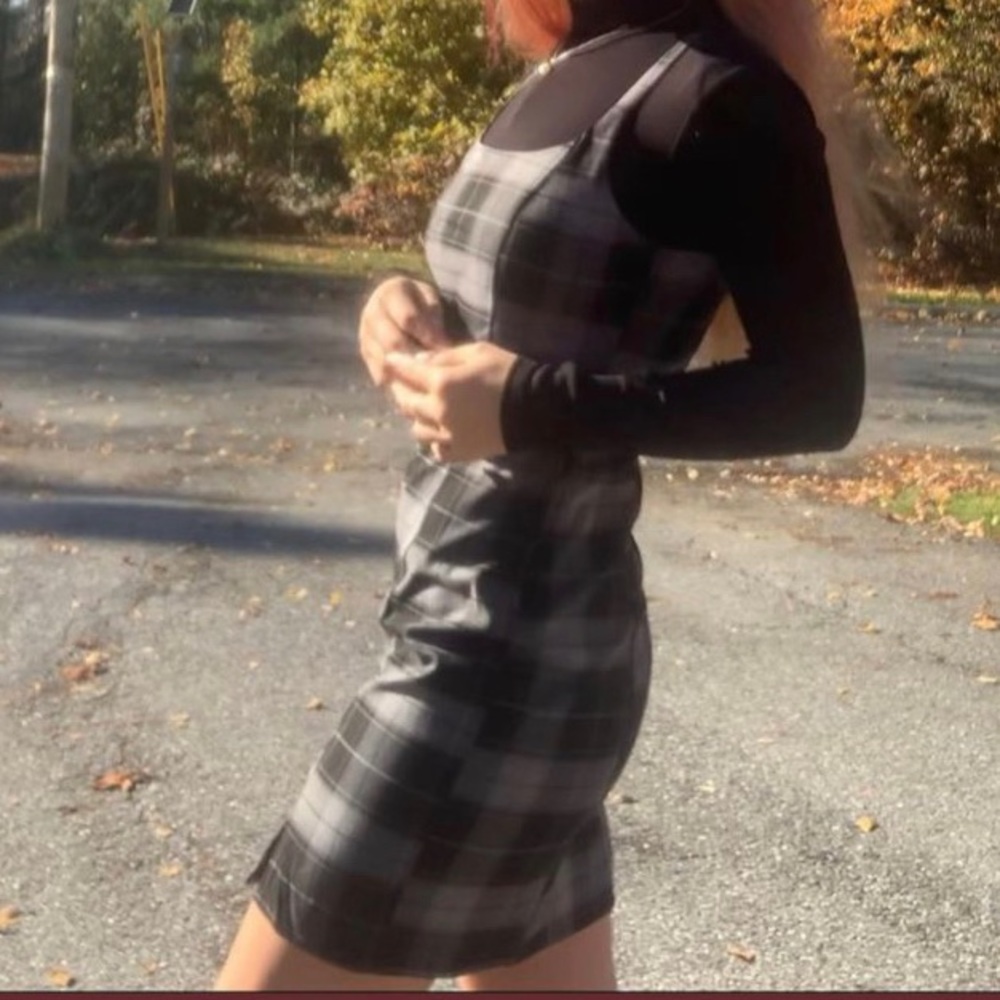 H&M black plaid dress
